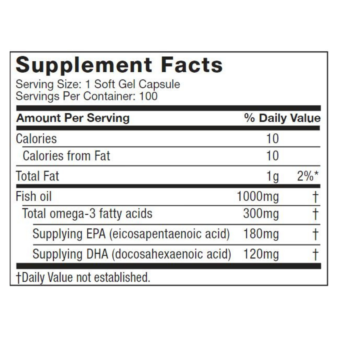 MuscleTech Platinum 100% Fish Oil – 100 Softgels