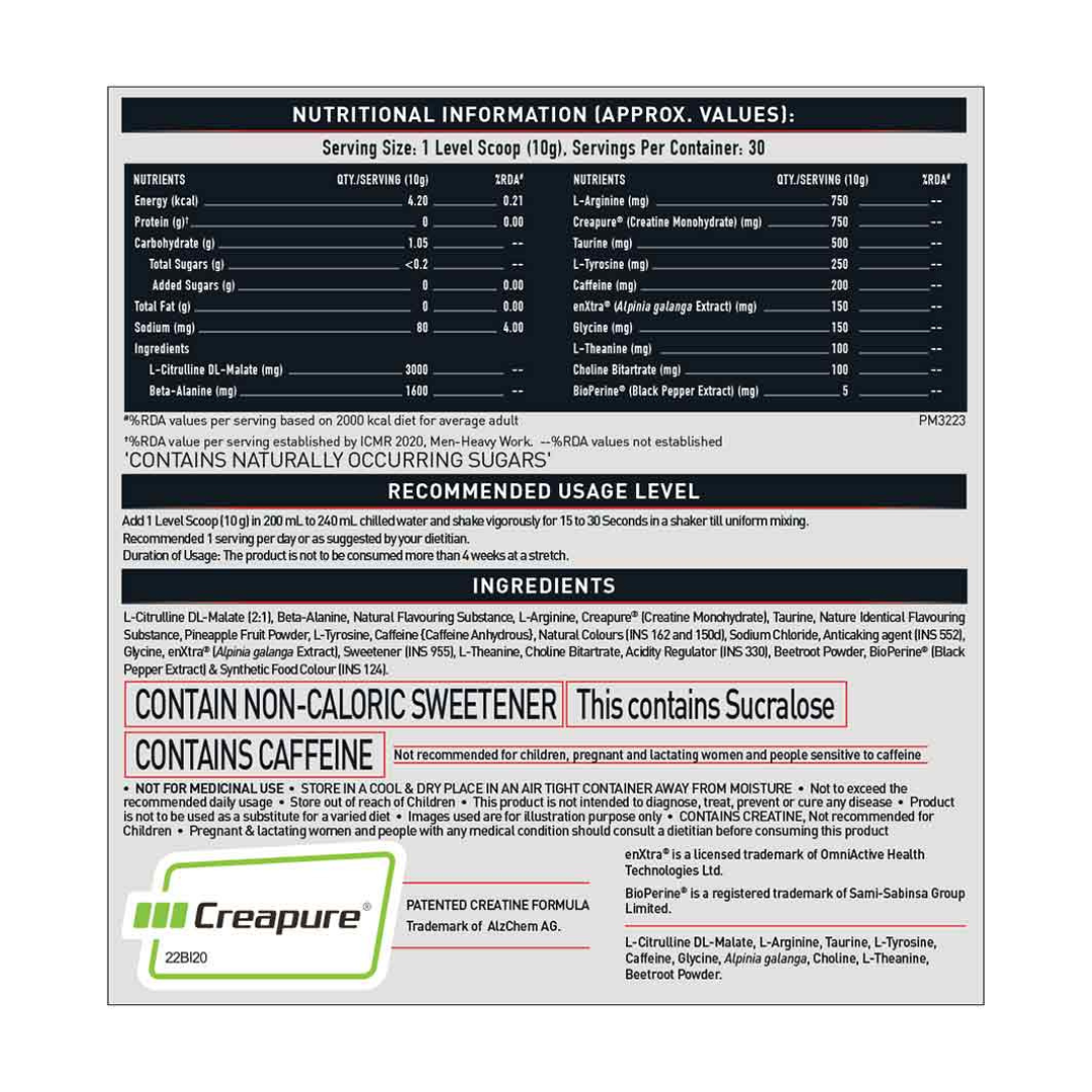 MB MuscleBlaze Pre Workout WrathX, 300 g (0.66 lb), Fruit Fury