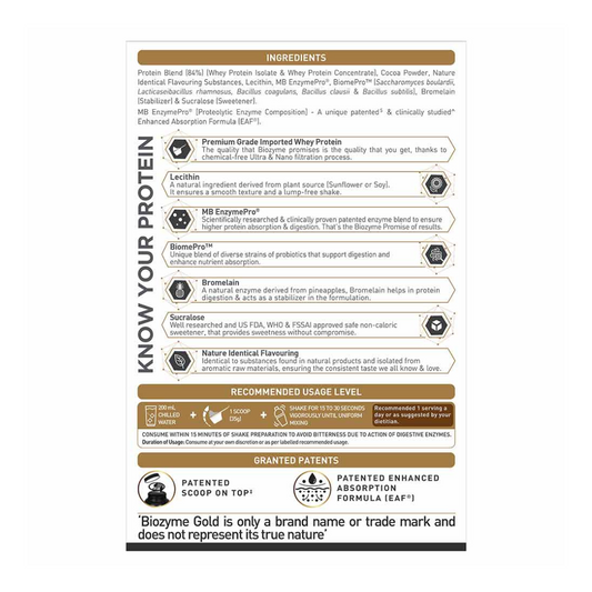 (MB) MuscleBlaze Biozyme Gold 100% Whey, 2 kg (4.4 lb),