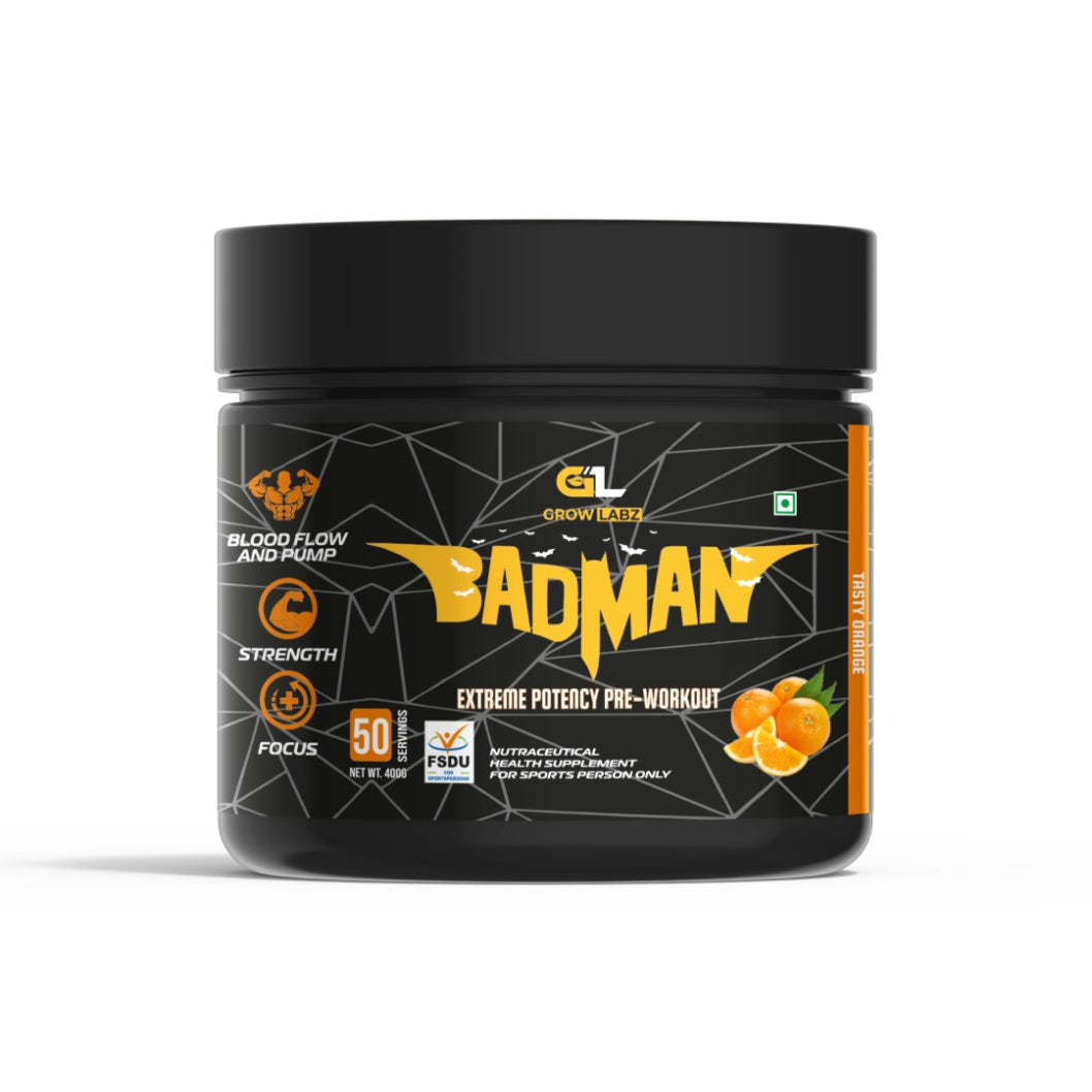 GROWLABZ BADMAN PREWORKOUT 50 SERVINGS 400G |