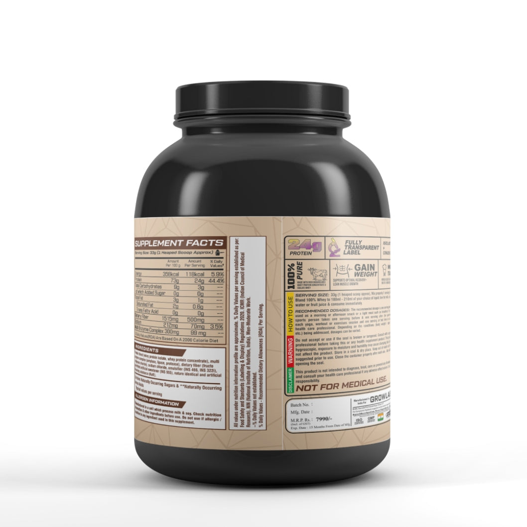 GROWLABZ GROW BLEND 100% WHEY PROTEIN 60+ SERVINGS |