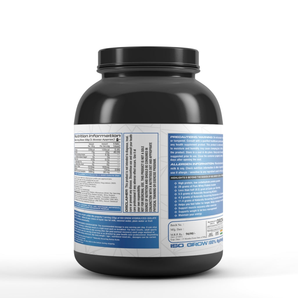 GROWLABZ ISO GROW WHEY PROTEIN 100% ISOLATE 2KG