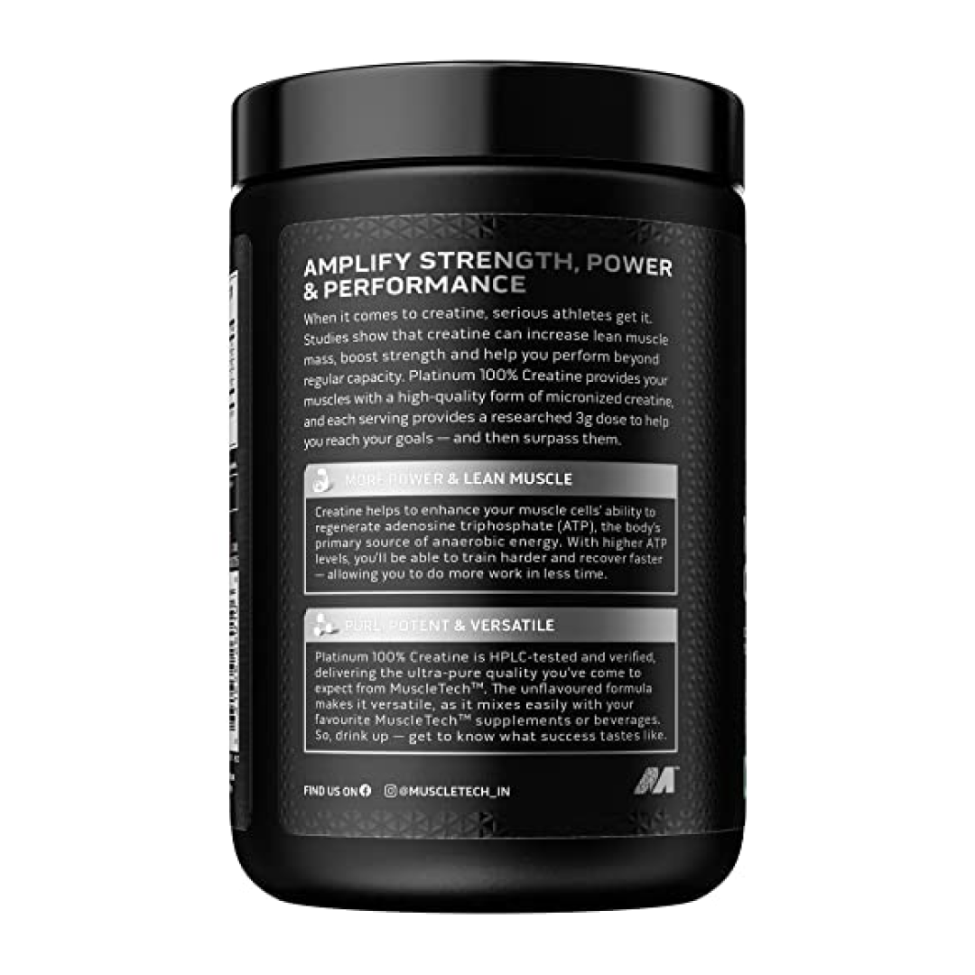 MuscleTech Platinum 100% Creatine – 250g, Unflavoured