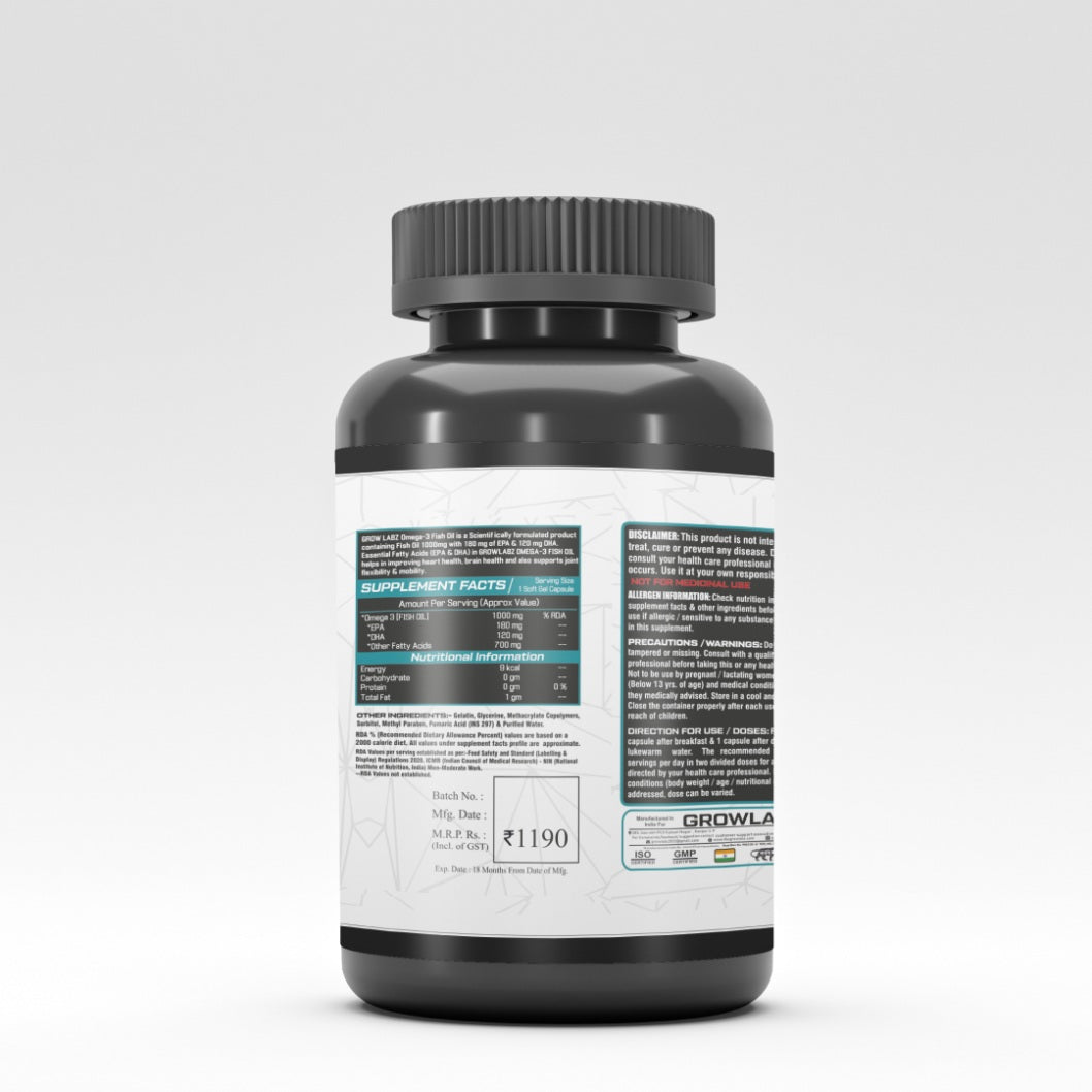 GROWLABZ- OMEGA 3 – FISH OIL 1000 MG FREE DELIVERY