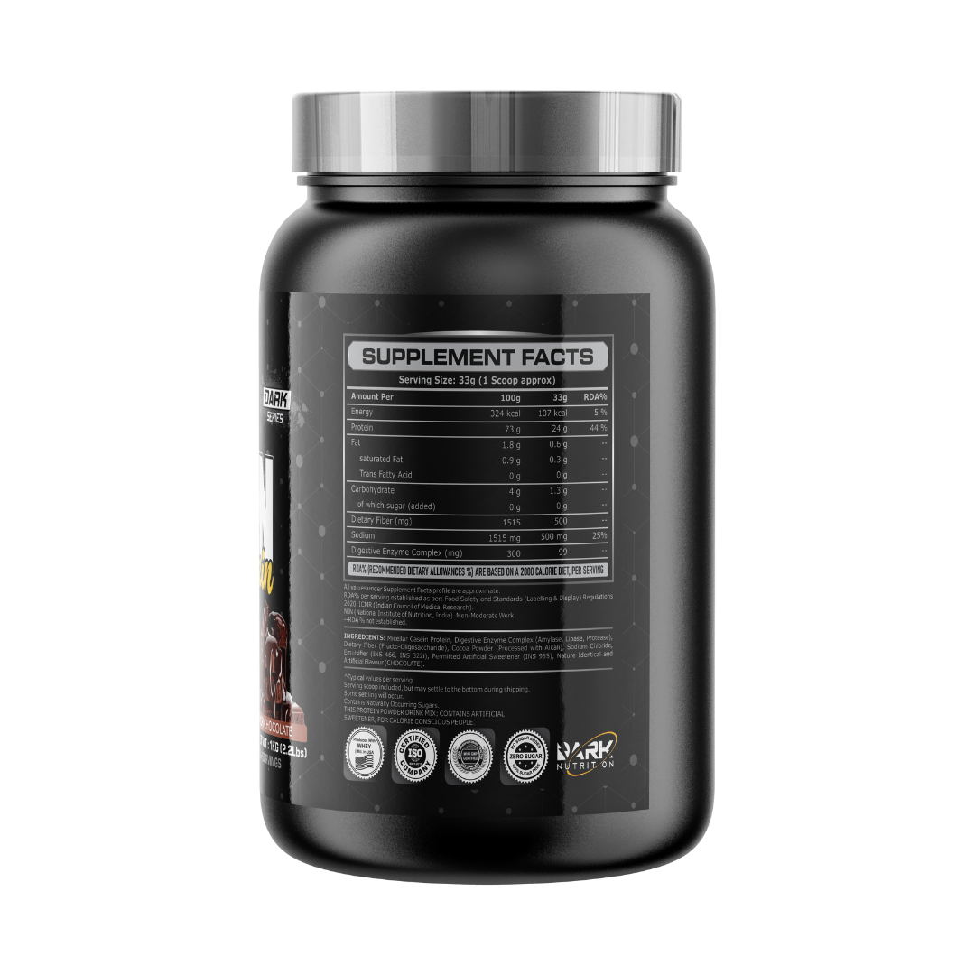 DARK NUTRITION DARK CASEIN WHEY PROTEIN (NIGHT PROTEIN) 1KG FREE DELIVERY |