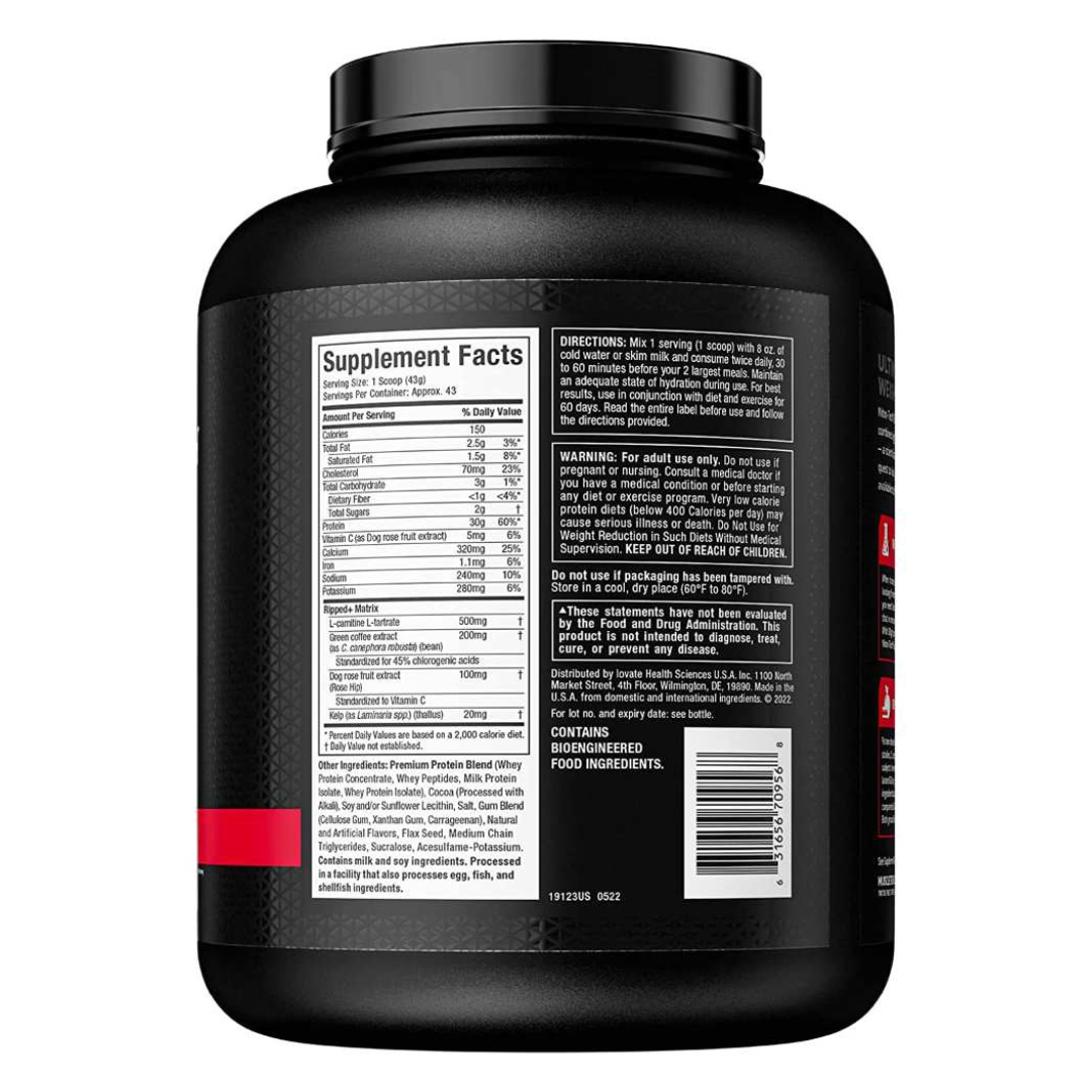 MuscleTech Nitrotech Ripped Whey Protein 4Lb