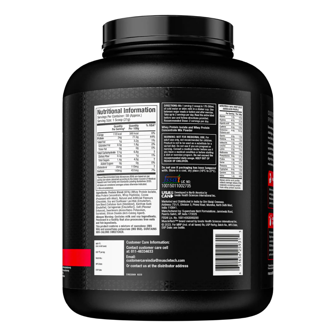 MuscleTech NitroTech 100% Whey Gold 4Lb