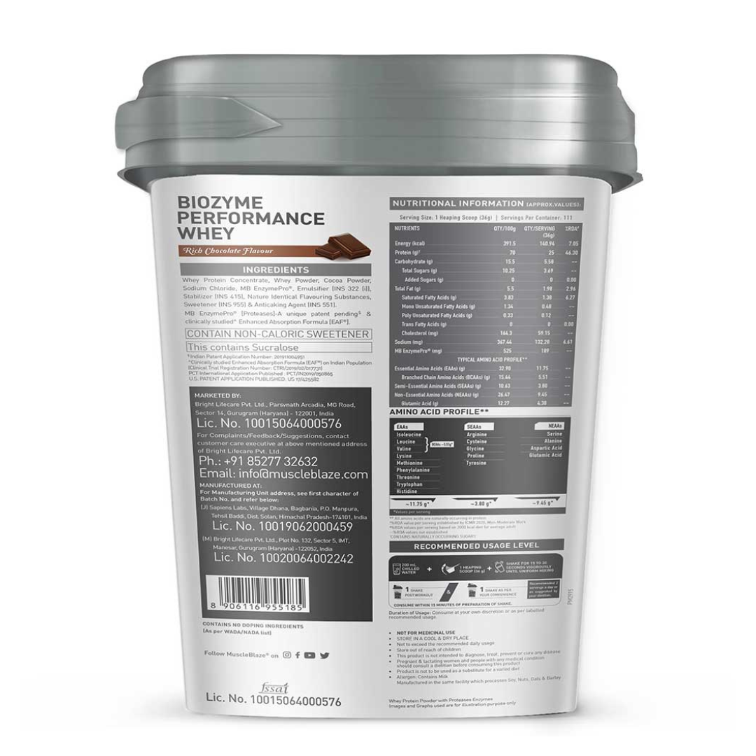 (MB) MuscleBlaze Biozyme Performance Whey, 4 kg