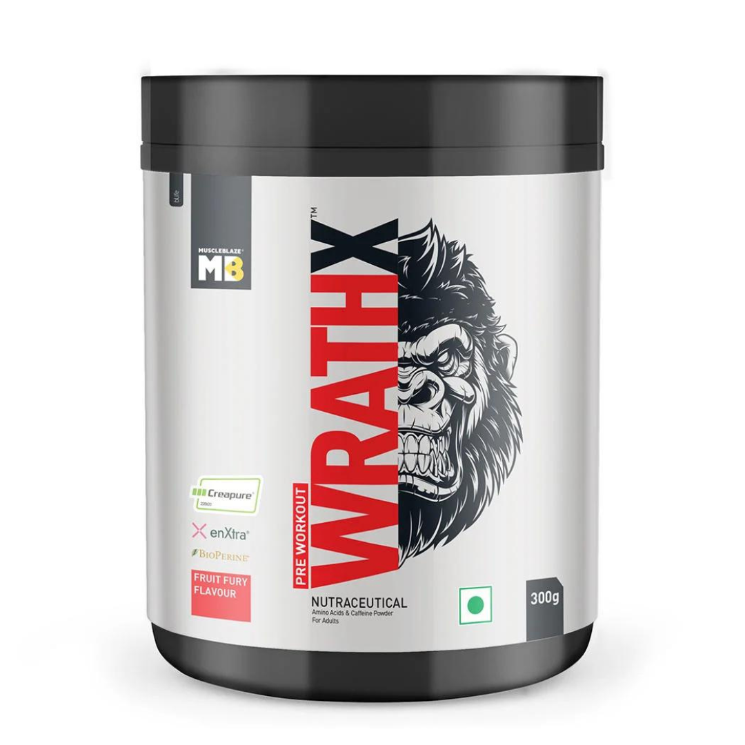 MB MuscleBlaze Pre Workout WrathX, 300 g (0.66 lb), Fruit Fury