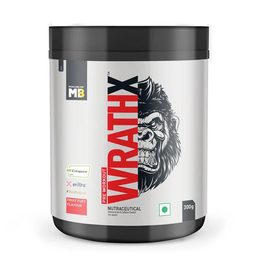 MB MuscleBlaze Pre Workout WrathX, 300 g (0.66 lb), Fruit Fury