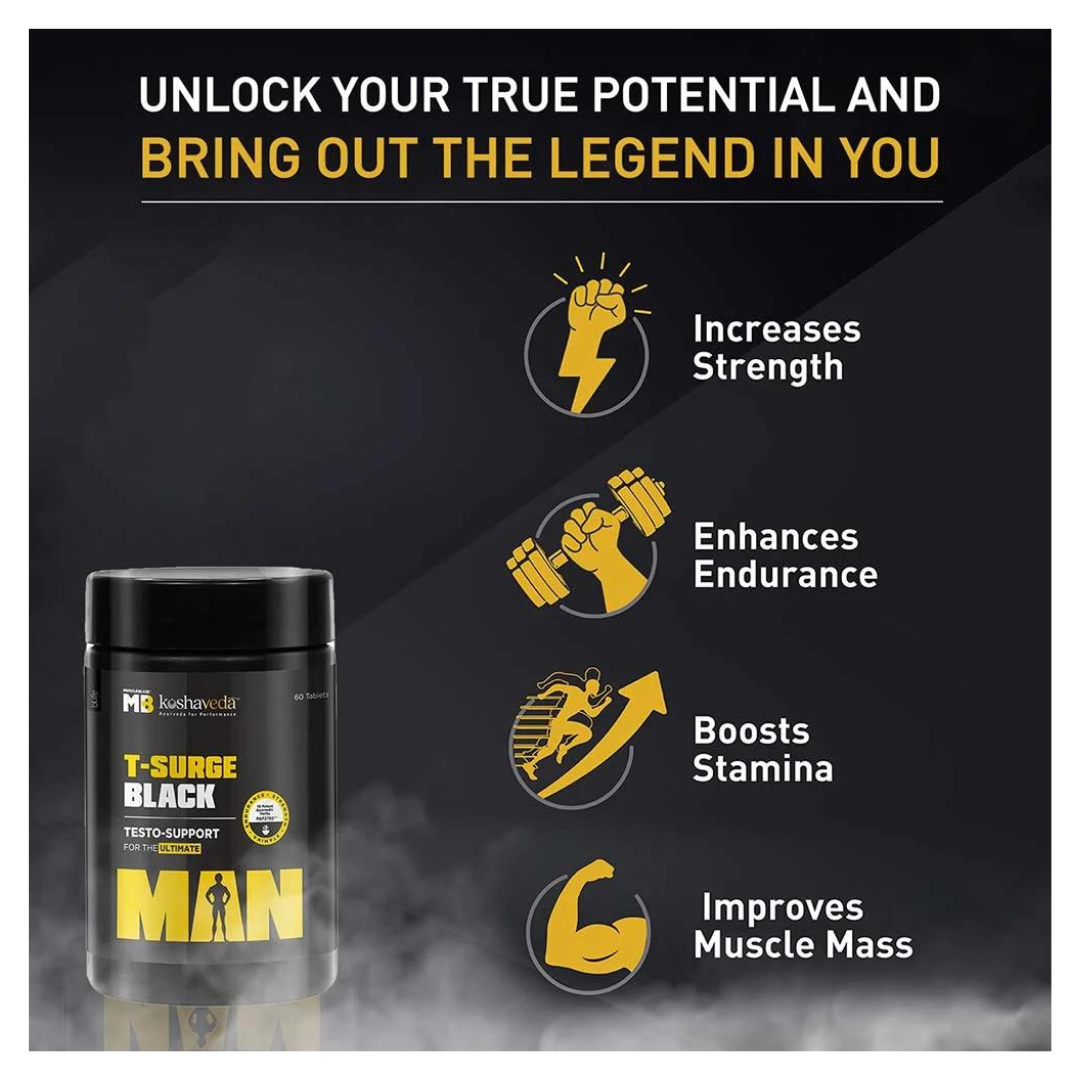 MB MuscleBlaze T-Surge Black, 60 tablet
