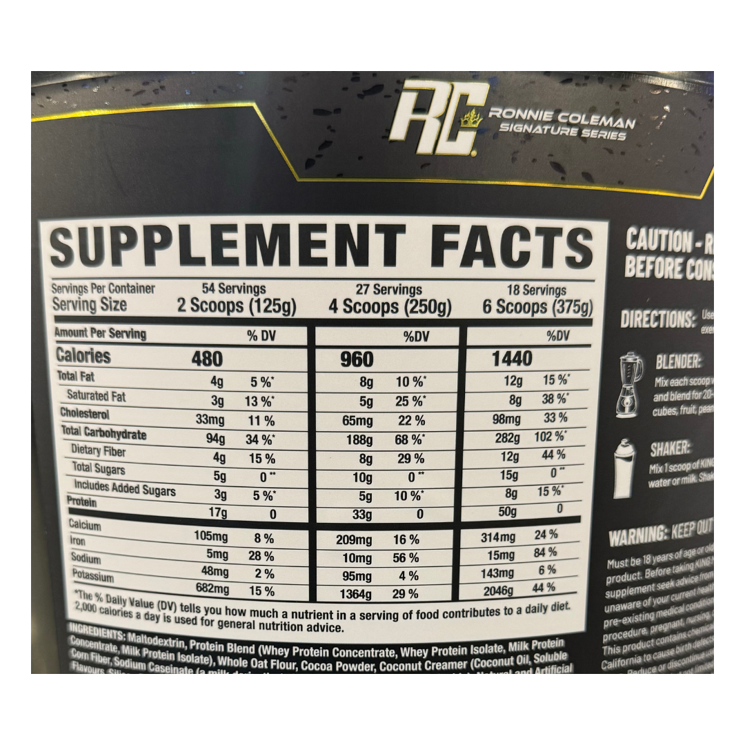 (RC) RONNIE COLEMAN King Mass, 15 lbs, 6.80 kg (Milk Chocolate)