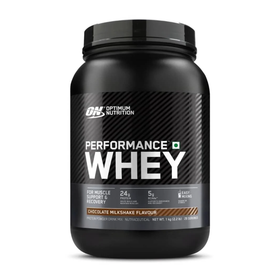 (ON) Optimum Nutrition Performance Whey Protein Powder – 1 Kg (2.2 Lb), Chocolate Milkshake