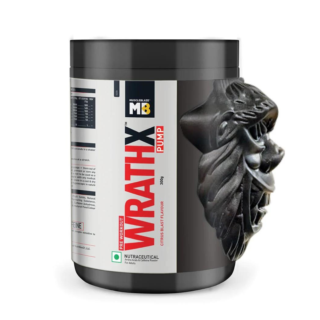 MuscleBlaze WrathX Pump Pre-Workout 300 g (Citrus Blast)