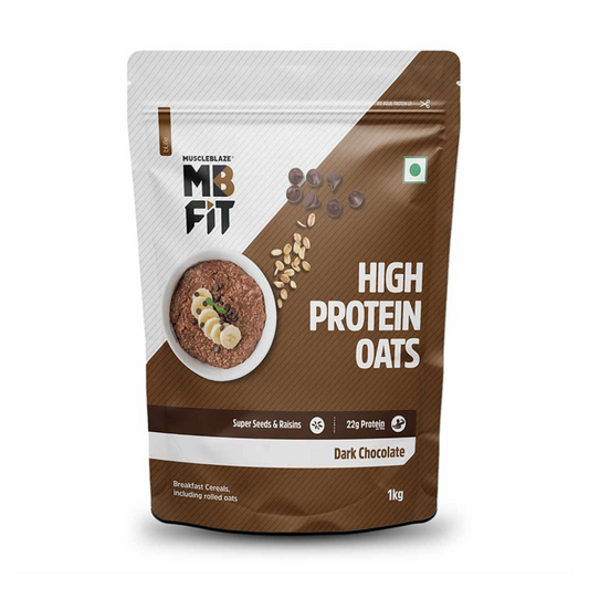 MuscleBlaze High Protein Oats, 1 kg, Dark Chocolate