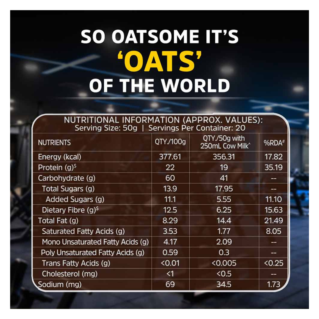 MuscleBlaze High Protein Oats, 1 kg, Dark Chocolate