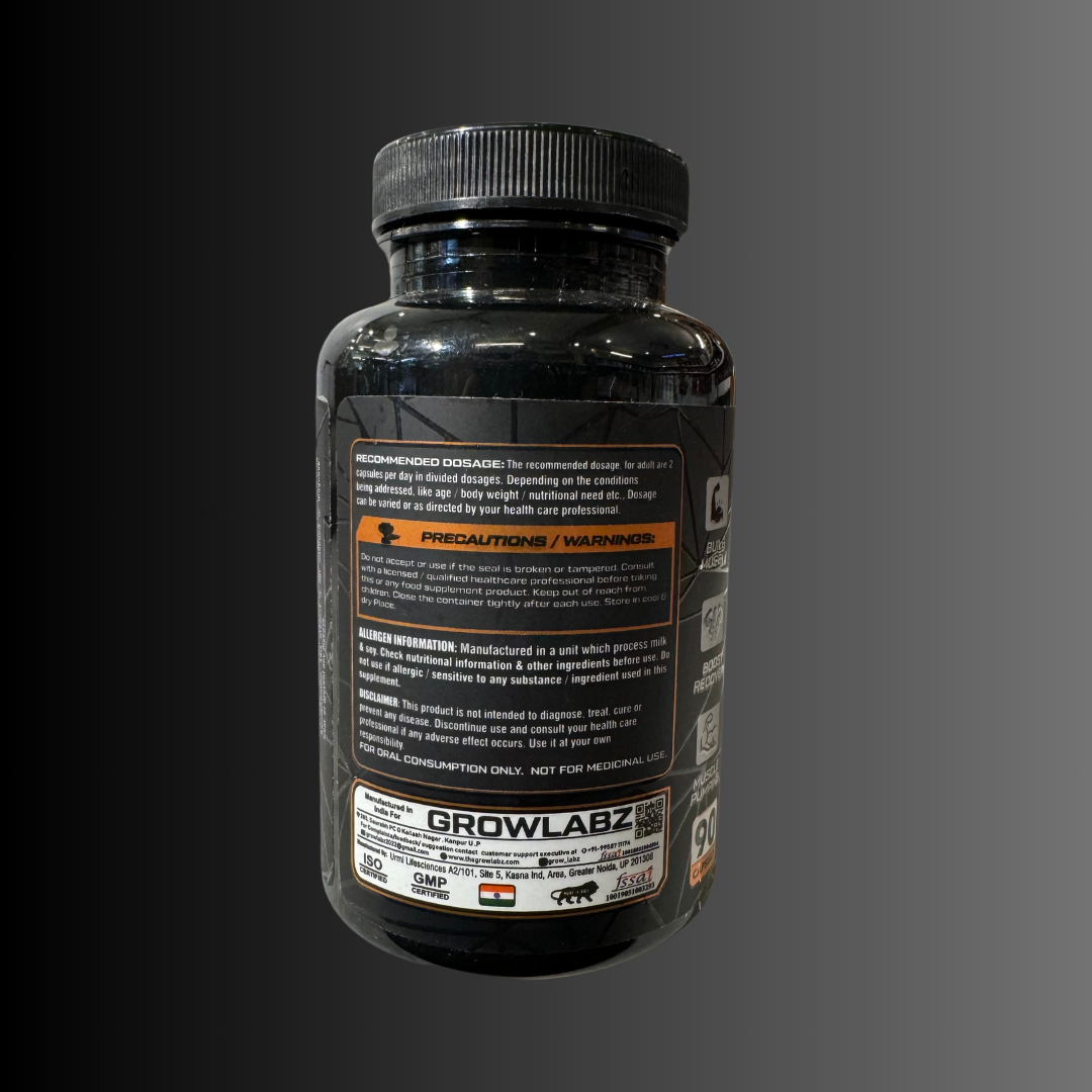 Growlabz Badman Gainz (Ultimate Size Gaining Formula) 90 Capsules