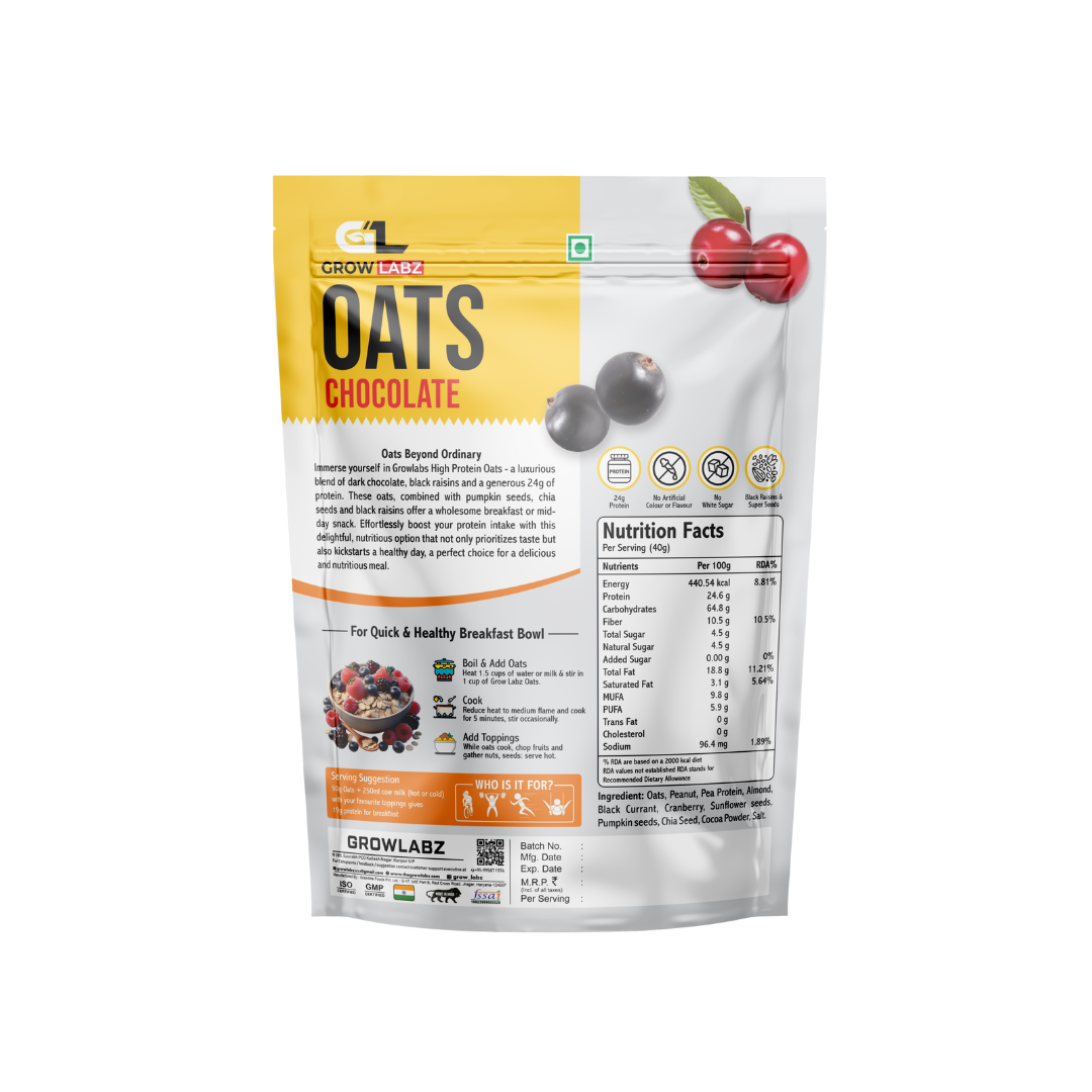 Growlabz High Protein Oats | Chocolate |