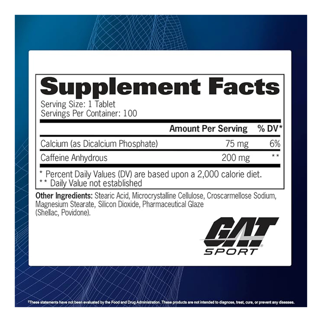 GAT Sports Caffeine, 100 Tablets