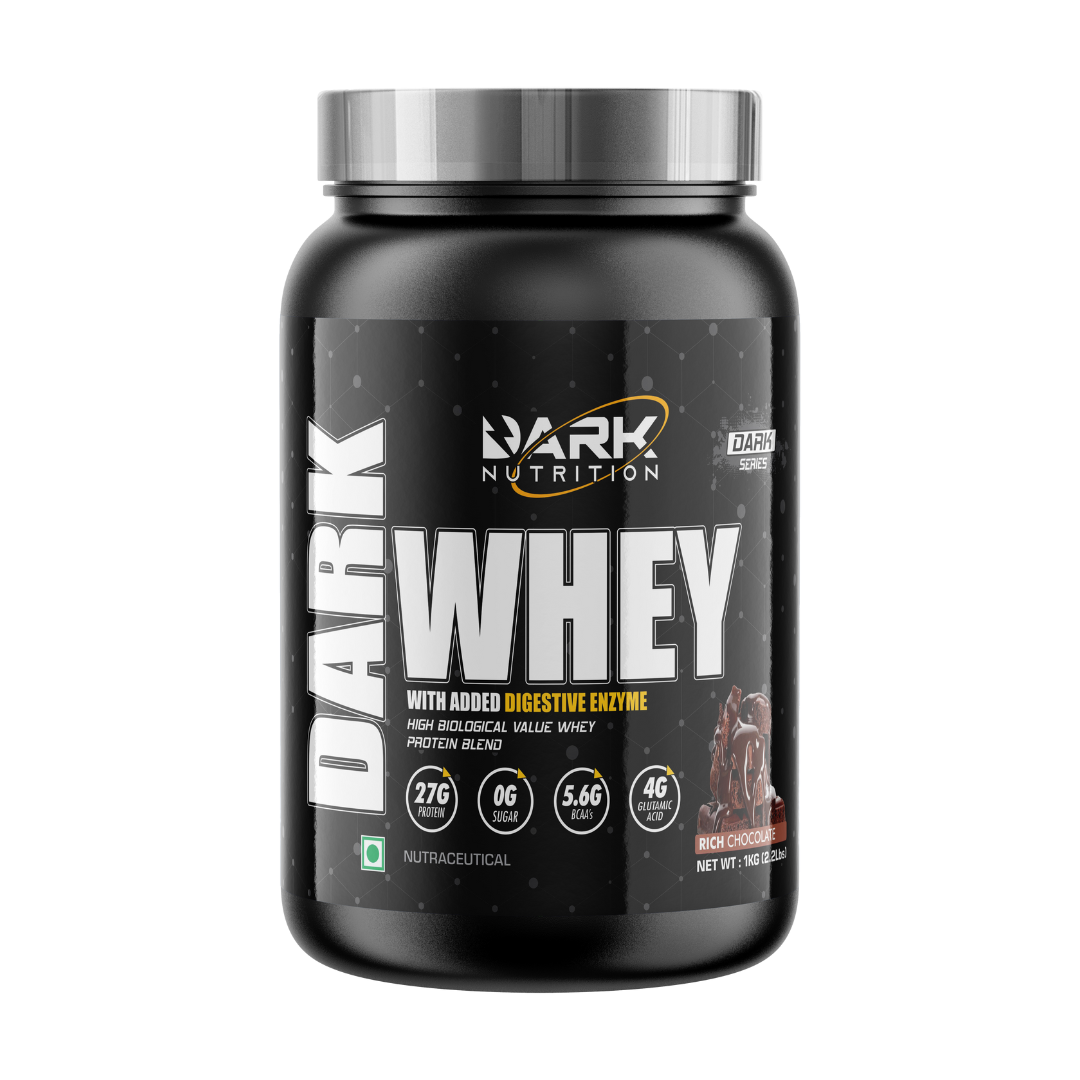 DARK NUTRITION DARK WHEY PROTEIN (27G PROTEIN) 1KG (CHOCOLATE) | FREE SHAKER