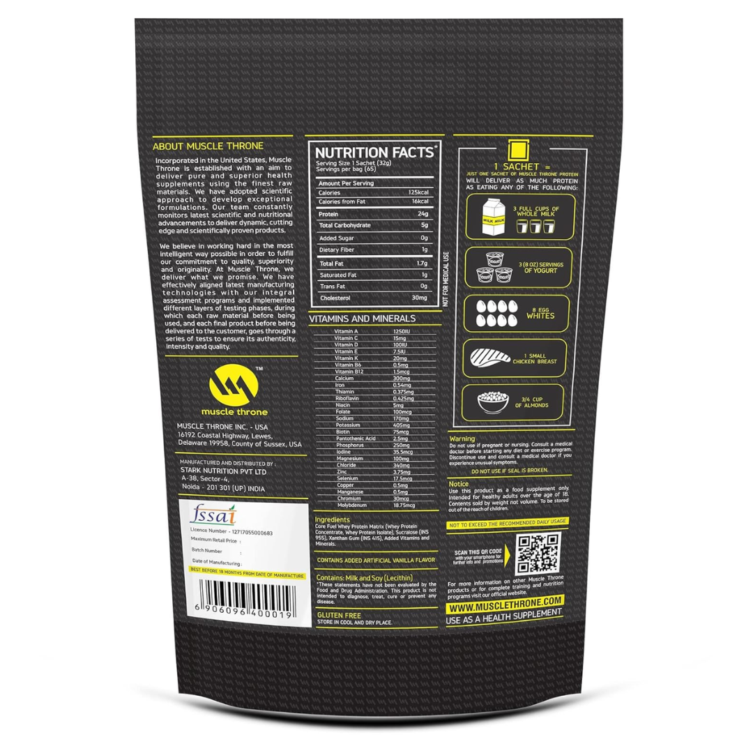 Musclethrone Corefuel Whey Protein With Shaker – 2KG | FREE SHIPPING |