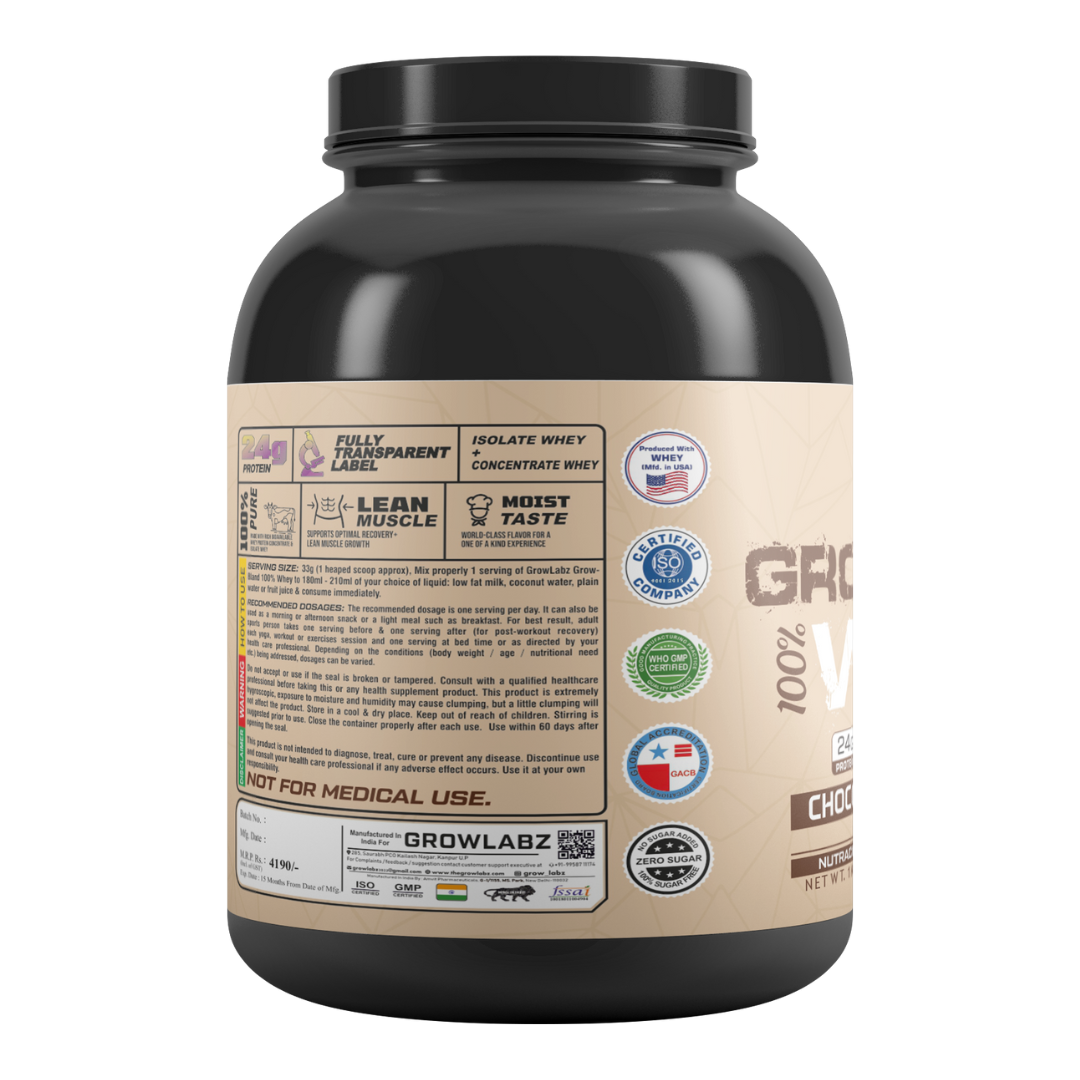 GROWLABZ GROW BLEND 100% WHEY PROTEIN 1KG 30+ SERVINGS |
