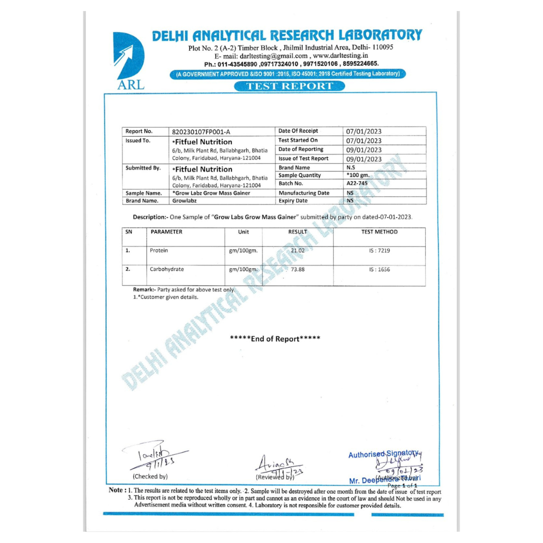 Growlabz Grow Mass Gainer + Growdrol 6LB ( BEST SIZE GAINING STACK )