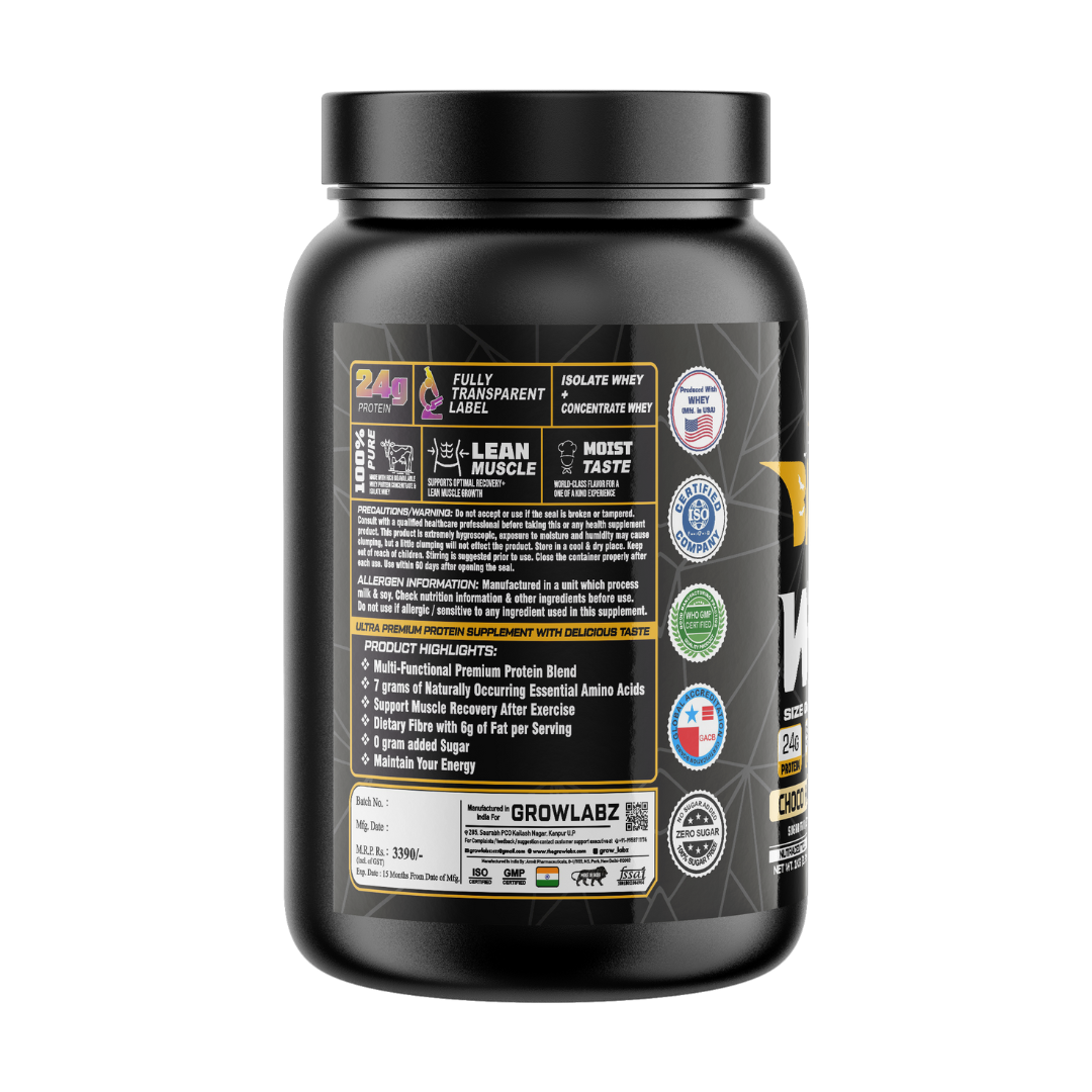 Growlabz Badman Whey 1kg (SIZE GAINING PROTEIN) Better Than Syntha 6 |